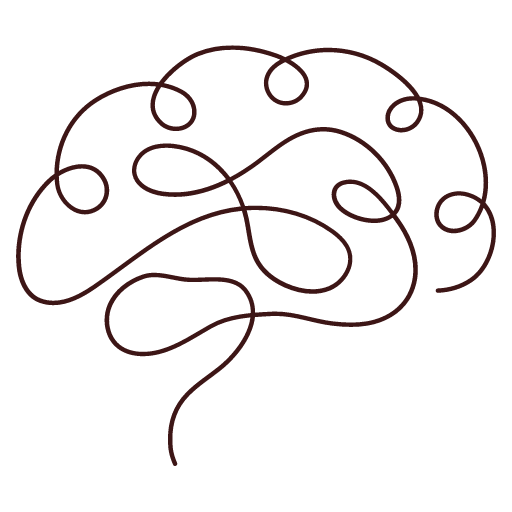 squiggled lines in shape of a brain