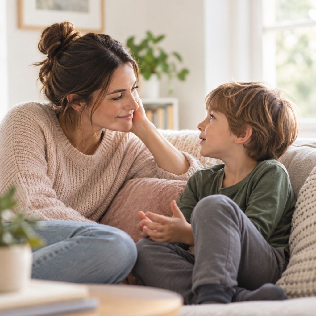 Parent connecting with their child